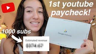 how much youtube paid me for 1000 subs! *my monetization journey*