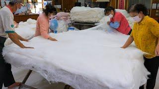 Process of Making Silk quilt. Taiwan Handmade Silk Quilt Store 蠶絲被製作過程