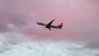 Beautiful Qantas Boeing 737 Retro Livery Sunset Departure