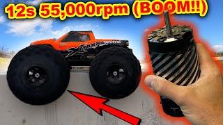 50 Volt GIANT motor 55,000rpm Traxxas X-Maxx RC Car - too much POWER!!