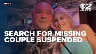 Search for missing couple in Moab interrupted by severe weather