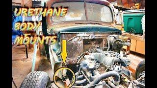 Updating your classic car's old body mounts to modern Urethane (PART 26) 1947 ford pickup build