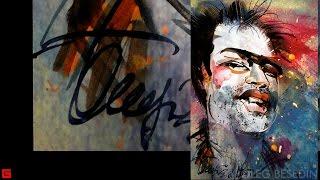 Quick watercolor portrait cartoon of alla prima in real time 5 min
