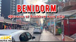 AFTERNOON WALKTOUR IN BENIDORM MAIN STRIP ( British Square) June 2024 #costablanca #benidormbyana