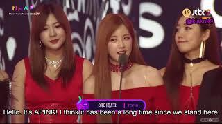 [Eng Sub] Apink Award Speech MMA 2018 TOP 10