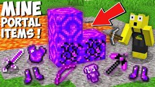 How to MINE SECRET ITEMS FROM PORTAL in Minecraft ! NEW PORTAL ITEMS !