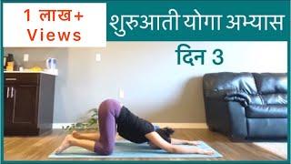 शुरुआती योगा अभ्यास दिन 3 | Beginner's series DAY 3 in HINDI | Yoga for beginners in hindi