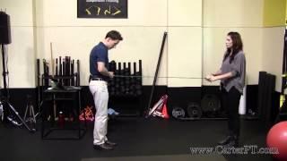 Weight bearing hip rotation with Theraband