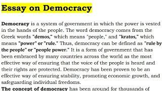 How to write Essay on Democracy |Democracy in Pakistan |How to start and conclude essay on democracy