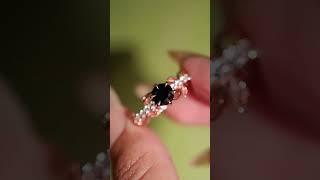 Black Onyx is stone of a shield against negative energy #leafring #flowering #uniquering