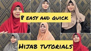 8 easy and quick hijab tutorials || everyday hijab tutorials