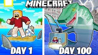 I Survived 100 Days in a FLOOD in Minecraft!