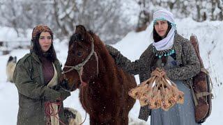 Cooking Fesenjan in Snowy Weather: A Rural Feast 