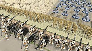 Can Clone Army hold DEATH STAIRS vs Droid Army CHARGE?! - Men of War: Star Wars Mod