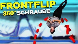 Vorwärtssalto mit Schraube / Frontfull Lernen! - Trampolin Frontflip 360 Tutorial!