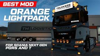 [ETS2 1.43 mod] Orange Light Pack Mod for Scania NG PGRS & T | Red, Orange, White color & Tinted