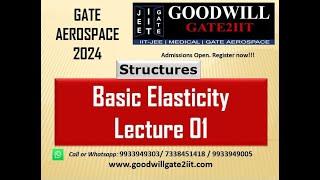 GATE Aerospace Engineering Lectures I Structures - Basic Elasticity - Lecture 01 I GATE AE Videos