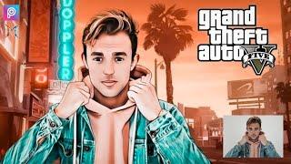 GTAV Poster | turn your photo into gtav poster style | Picsart photo editing