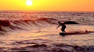 Towing At Waves on a Skimboard with an Electric Winch