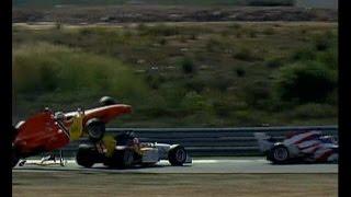 A1GP Estoril 2005-2006 Race 2 Big crash Verstappen (Nederland) Sutil (Germany)