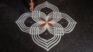 Aani madham simple padi kolam | 5*5 easy pandaga muggulu | easy rangoli | rangoli kolangal