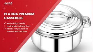 Avias Platina Premium Casserole | Best Casseroles in India | Best Cookware Set