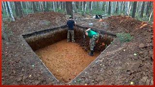 Man Builds Secret Bunker in the Heart of the Forest Using Logs | by @outdoorlifeandcraft