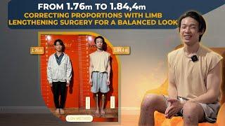 LEG LENGTHENING SURGERY: FROM 176 CM TO 184.4 CM FOR PROPORTION AND DEFORMITY CORRECTION