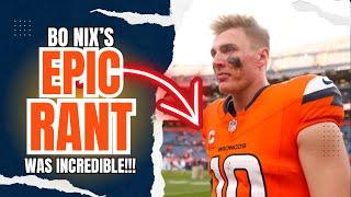 Denver Broncos QB Bo Nix's EPIC RANT Silences the HATERS!!