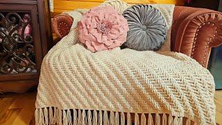 Crochet Beautiful Diagonal Cable Blanket - Moments To Memories