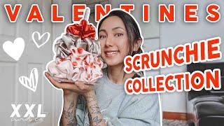 ️XXL SCRUNCHIE VALENTINES DAY COLLECTION: Trying Them On,  Easy Cute Hairstyles, Ways To Wear ️