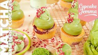 Matcha, White Chocolate & Raspberry Cupcakes Recipe | CupcakeJemma