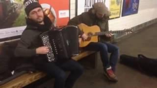 Cordeone and Gaël Rouilhac Jamming in the subway - NYC