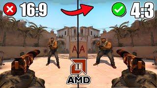 How to play CSGO in 4:3 STRETCHED RESOLUTION AMD RADEON 2024