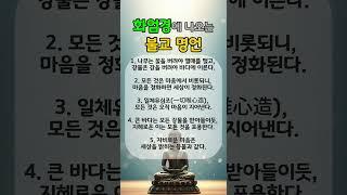 화엄경에 나오는 불교 명언｜ 부처님의 말씀｜ 삶의 지혜