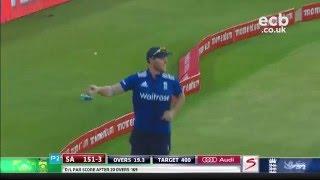 Sensational Ben Stokes catch off AB de Villiers