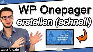 WordPress OnePager Erstellen (2025): Simples 12 Schritte Tutorial | One Pager Website, Menü, Plugin