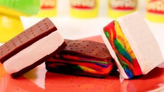 How To Make Play Doh Ice Cream Sandwich | Play Doh Videos For Toddlers | HooplaKidz How To