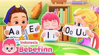 Belajar Huruf Vokal | Short Vowel Song | Lagu Anak | Bebefinn Bahasa Indonesia