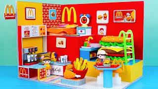 How To Make Amazing Miniature McDonald's Restaurant from Cardboard (Easy) ️ DIY Miniature House