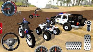 Juegos de Carros - Motocicletas de policía, Coches de Policía 4x4 Offroad Outlaws Android GamePlay