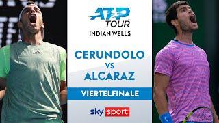 Cerúndolo  - Alcaraz  - Viertelfinale | BNP Paribas Open 2025 | Highlights - Sky Tennis