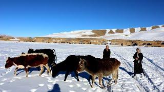 The life of girls in a very cold village in Afghanistan