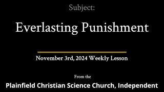 November 3rd, 2024 Weekly Lesson — Everlasting Punishment