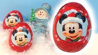 2013 CHRISTMAS Surprise eggs MICKEY Mouse club Unwrapping 3 eggs -MsDisneyReviews