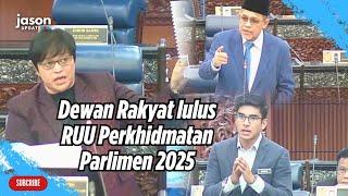 Azalina Othman menggulung perbahasan RUU Perkhidmatan Parlimen 2025