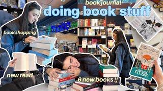 doing BOOK STUFF together | come BOOK SHOPPING with me, 6 new books, BOOK JOURNAL set up, new read