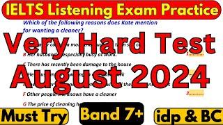 03, 08, 17, 24 & 31 AUGUST 2024 IELTS LISTENING TEST WITH ANSWERS | IELTS 2024 | IDP & BC