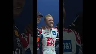 Max Verstappen congratulating Kevin Magnussen on first pole position…#f1 #shorts