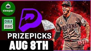 MLB PRIZEPICKS | PROP PICKS | THURSDAY | 8/8/2024 | MLB BETTING | BET PROPS